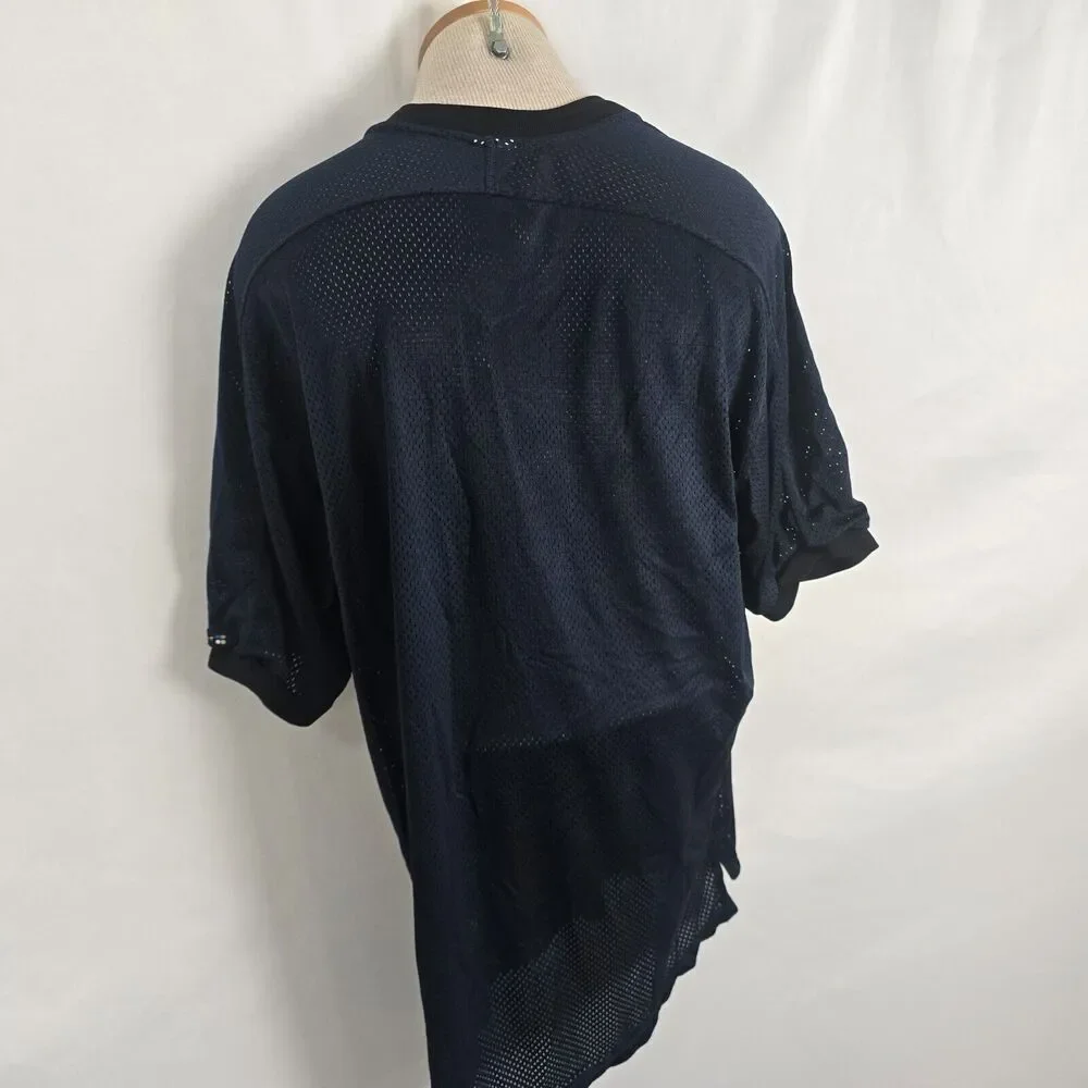 Nike Practice Jersey Men's L / XL Blue Mesh Overlay Short Sleeve Nike-Fit